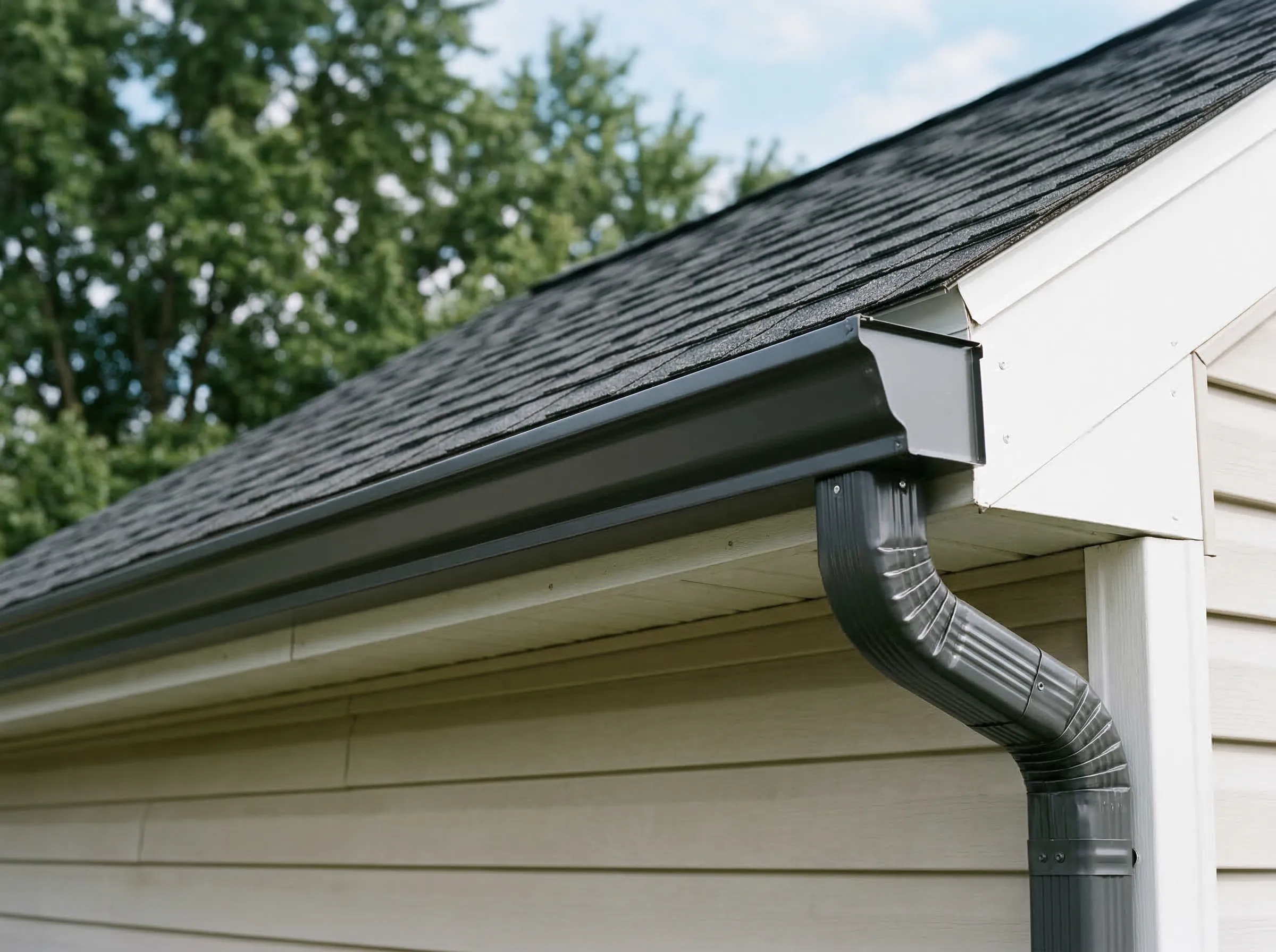 Charleston seamless gutter installation in progress