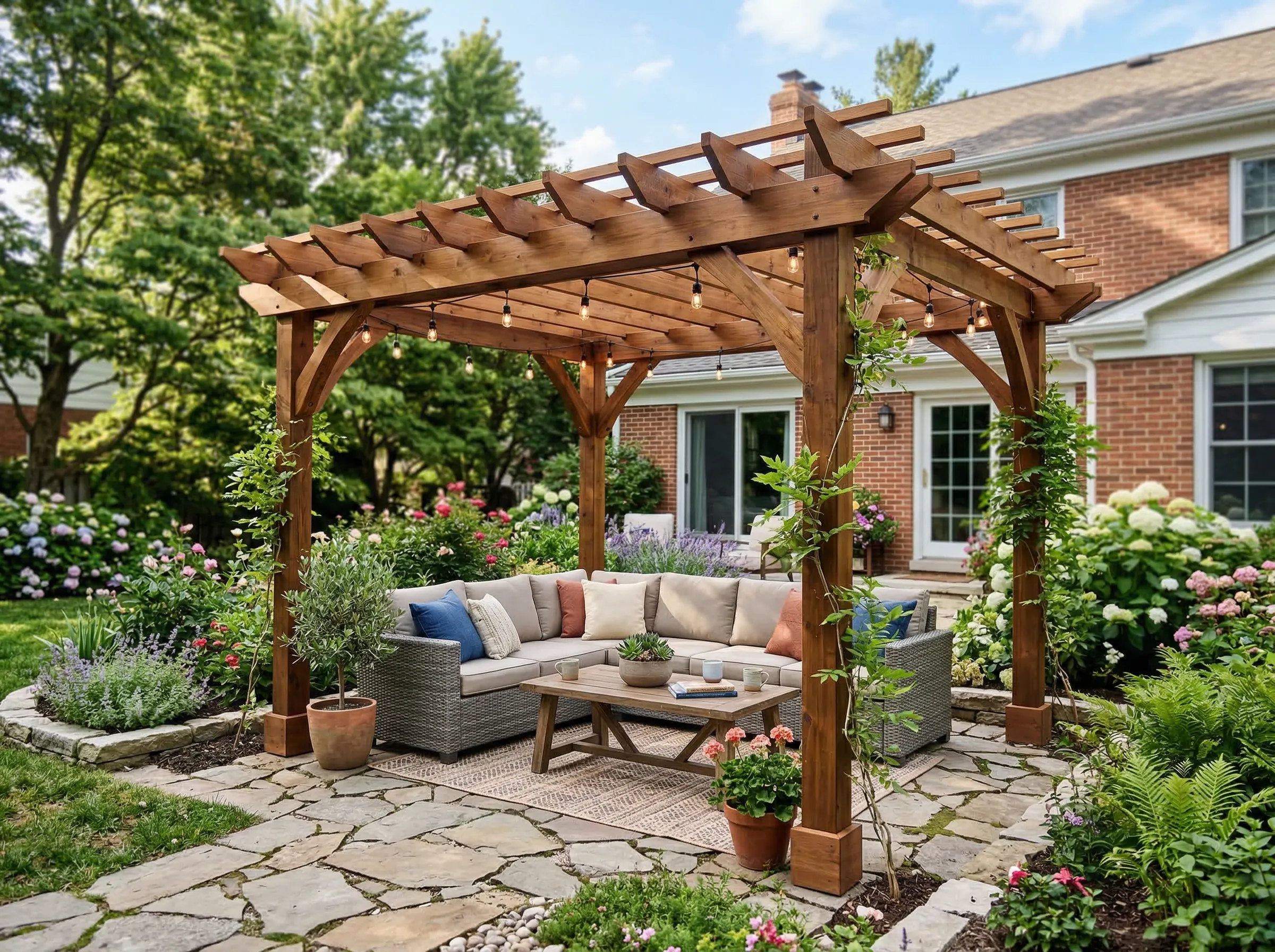 Lowcountry backyard outdoor living area in Charleston SC