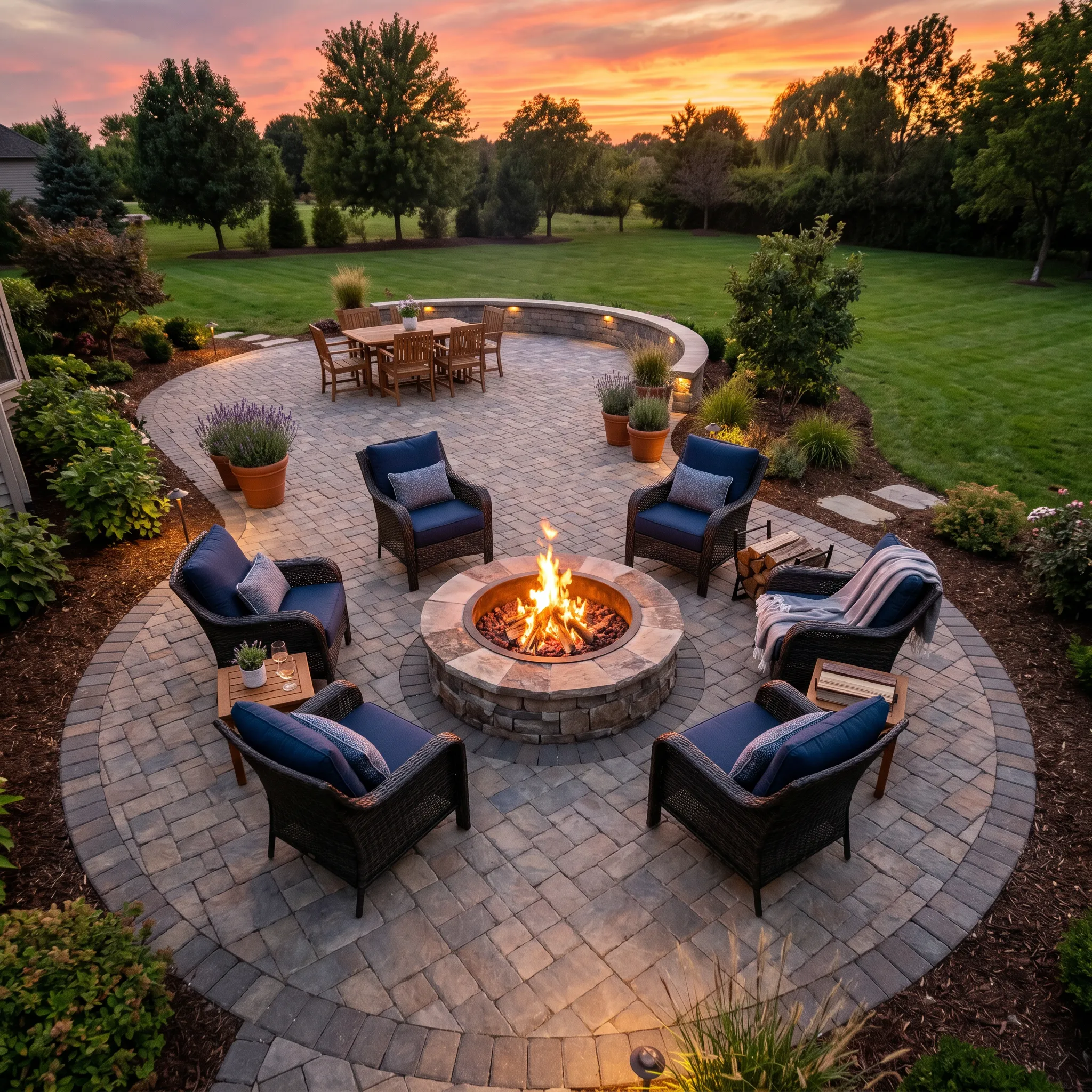 Outdoor fireplace patio project in Charleston SC