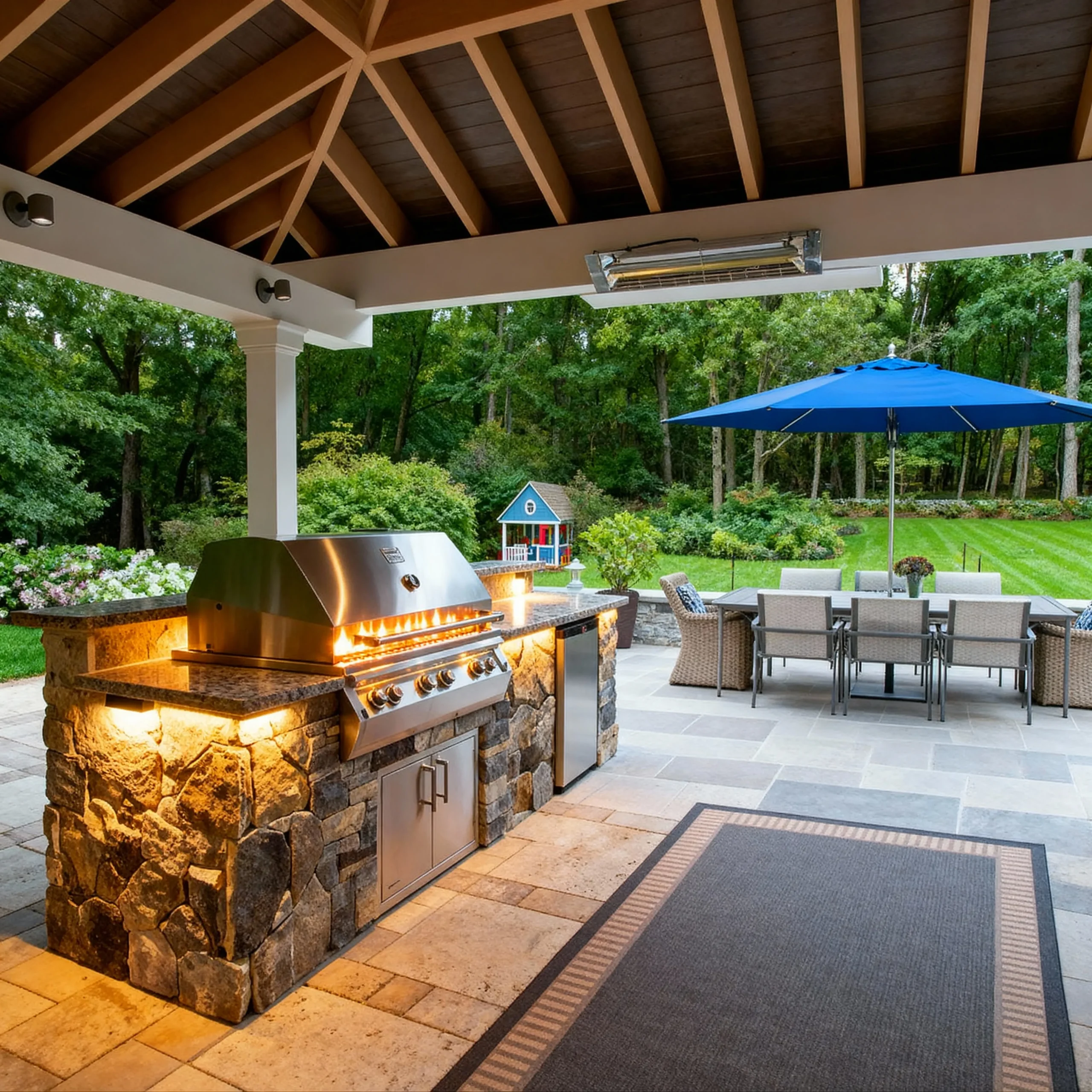 Custom outdoor kitchen design and layout in Charleston SC