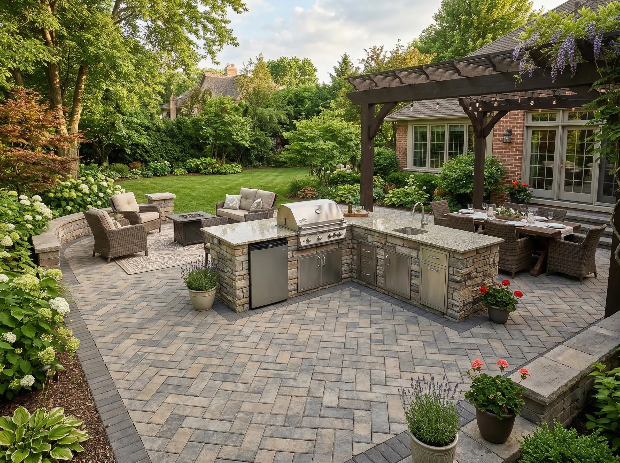 Patio grill station and outdoor kitchen island in Charleston SC