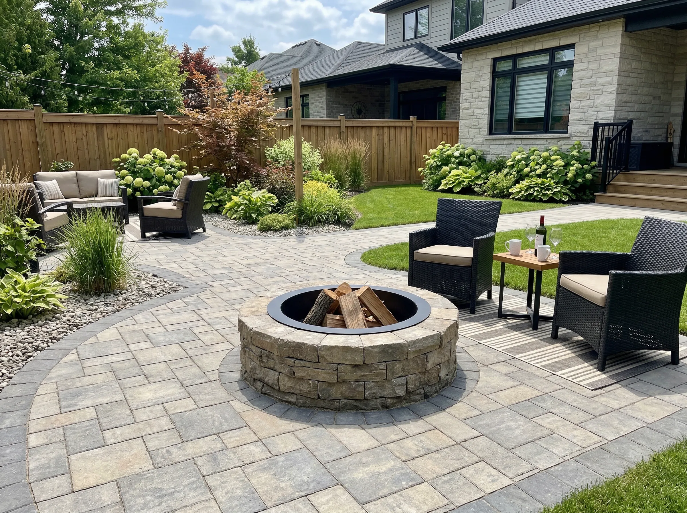 Elegant custom outdoor fireplace in Charleston SC