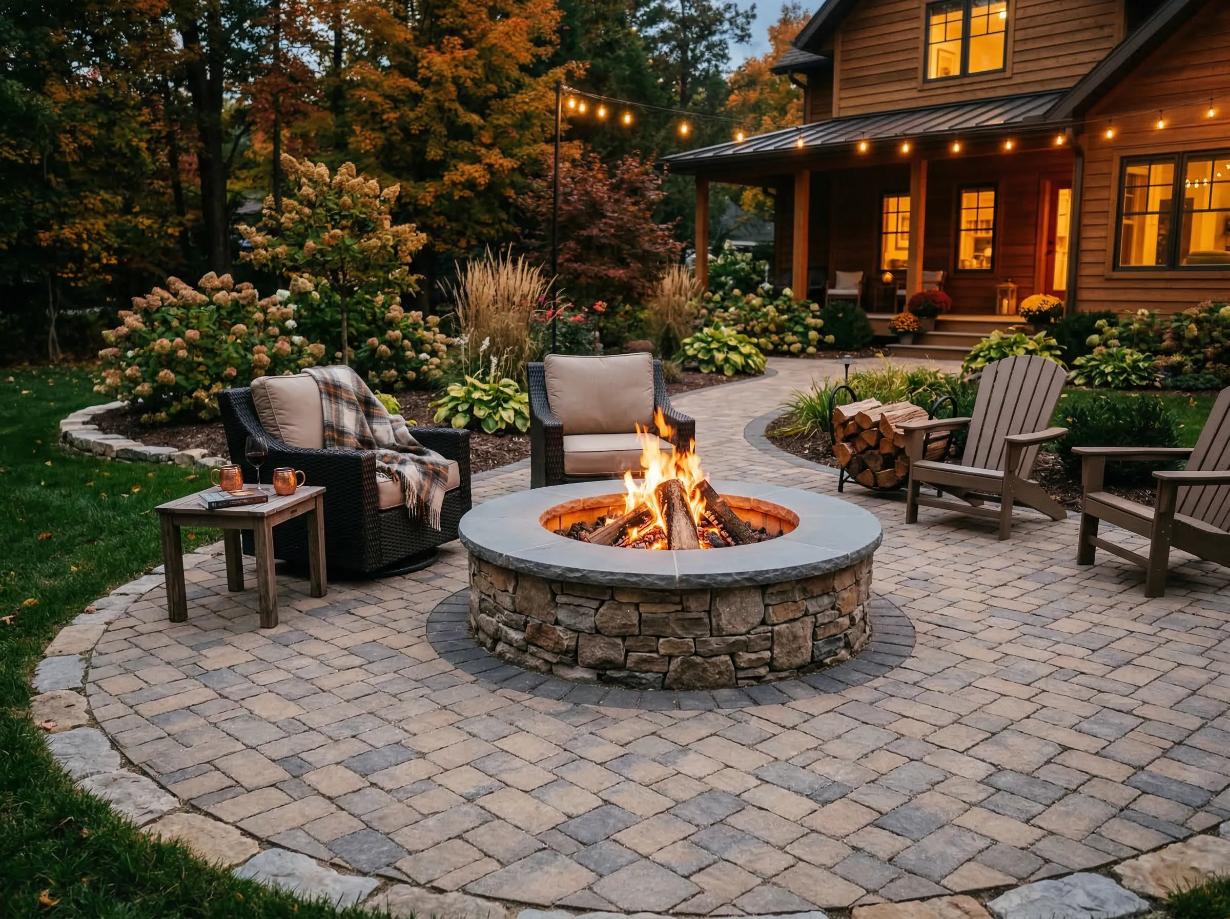 Custom outdoor fireplace in Charleston SC built by American Custom Exteriors